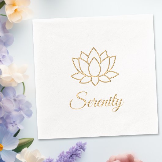 Lotus Flower Aangepaste naam Folie Servetten