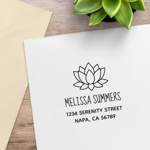 Lotus Flower-adres Rubberstempel