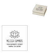 Lotus Flower-adres Rubberstempel (Gestempeld)