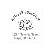 Lotus Flower Arched Address Rubberstempel (Afrduk)