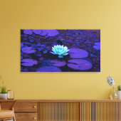 Lotus Flower Art Magical Colors Turquoise Paars Canvas Afdruk (Insitu (Woonkamer))