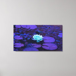 Lotus Flower Art Magical Colors Turquoise Paars Canvas Afdruk