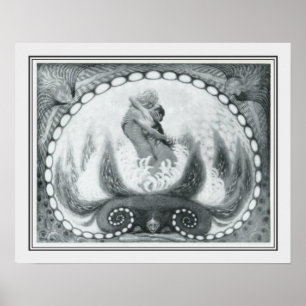 "Lotus Flower" Art Nouveau door Fidus Poster