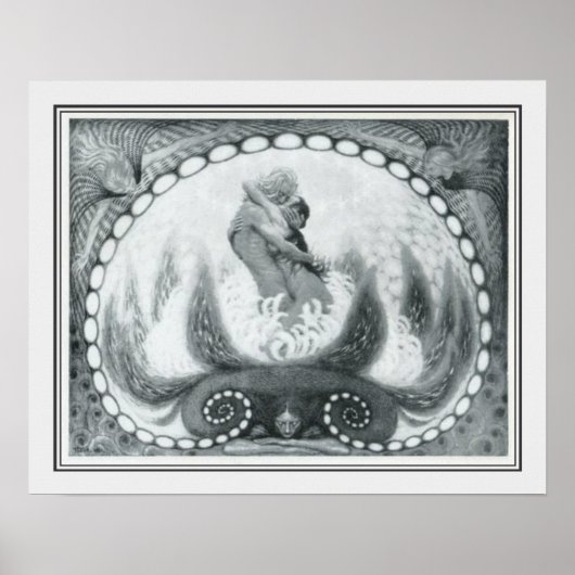 "Lotus Flower" Art Nouveau door Fidus Poster (Voorkant)