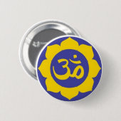 lotus flower - aum meditatie ronde button 5,7 cm (Voorkant /achterkant)