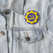 lotus flower - aum meditatie ronde button 5,7 cm (In situ)