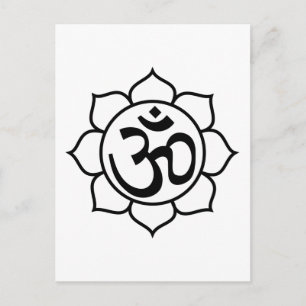 Lotus Flower Aum Symbol Briefkaart
