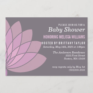 Lotus Flower Baby shower Invitation Kaart