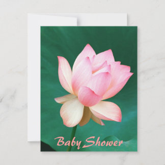 Lotus Flower Baby Shower-uitnodigingen Kaart