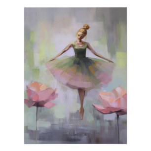 Lotus Flower Ballerina Wall Art Poster