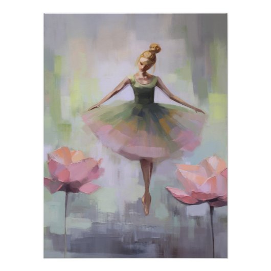 Lotus Flower Ballerina Wall Art Poster (Voorkant)