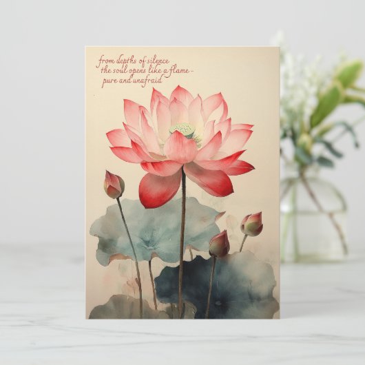 Lotus Flower Bedankkaart (Staand voorkant)