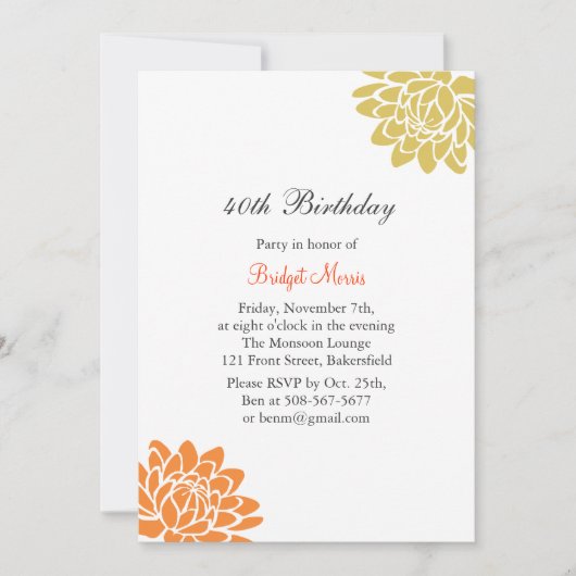 Lotus Flower Birthday Invitation Kaart (Voorkant)