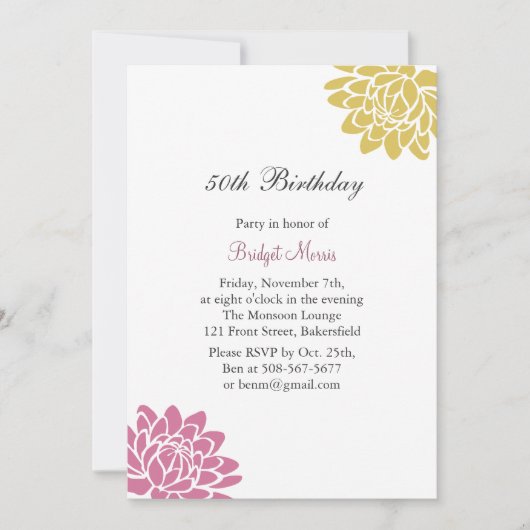 Lotus Flower Birthday Invitation Kaart (Voorkant)