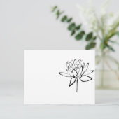 Lotus Flower Black en White Ink Drawing Art Briefkaart (Staand voorkant)