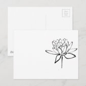 Lotus Flower Black en White Ink Drawing Art Briefkaart (Voorkant / Achterkant)