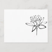 Lotus Flower Black en White Ink Drawing Art Briefkaart (Voorkant)