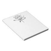 Lotus Flower Black en White Ink Drawing Art Notitieblok (Schuin)
