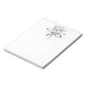 Lotus Flower Black en White Ink Drawing Art Notitieblok (Linkerzijde)