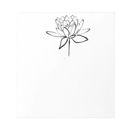 Lotus Flower Black en White Ink Drawing Art Notitieblok (Voorkant)