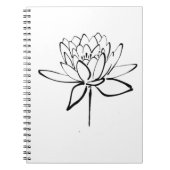 Lotus Flower Black en White Ink Drawing Art Notitieboek (Voorkant)