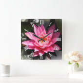 Lotus Flower blolossom, Inner peace, Meditation Vierkante Klok (Huis)