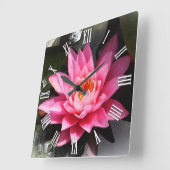 Lotus Flower blolossom, Inner peace, Meditation Vierkante Klok (Hoek)