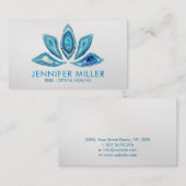 Lotus Flower - Blue Agaat Geode Waterverf Visitekaartje (Voorkant / Achterkant)