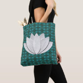 Lotus Flower Blue Green Galaxy Canvas tas (Dichtbij)