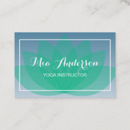 Lotus Flower Blue Green Relax Bussines-kaart Visitekaartje