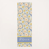 Lotus Flower Blue Monogram Name Yoga Mats Yogamat (Voorkant)