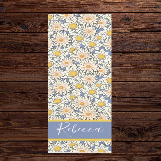 Lotus Flower Blue Monogram Name Yoga Mats Yogamat