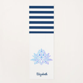 Lotus Flower Blue White Striped Yogamat