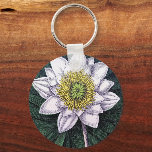  Lotus Flower Botanical Sleutelhanger (Voorkant)