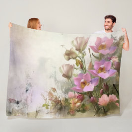 Lotus Flower Botanische Waterverf Fleece Deken