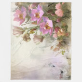 Lotus Flower Botanische Waterverf Fleece Deken (Voorkant)