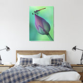 Lotus flower bud en libellen canvas afdruk (Insitu (Slaapkamer))