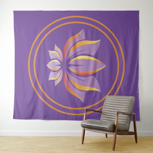 Lotus Flower Buddhism Zen Spiritualiteit  Wandkleed (In Situ (horizontaal))