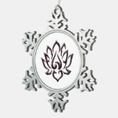 Lotus Flower Buddhist Symbol Paarse Universe Zen Tin Sneeuwvlok Ornament (Rechts)