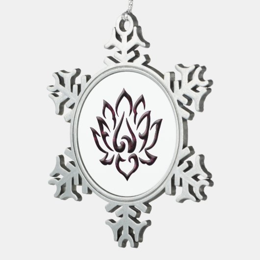 Lotus Flower Buddhist Symbol Paarse Universe Zen Tin Sneeuwvlok Ornament (Rechts)