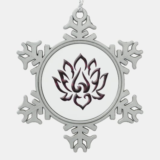 Lotus Flower Buddhist Symbol Paarse Universe Zen Tin Sneeuwvlok Ornament (Voorkant)