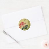 Lotus Flower Chinese Fine Art Ronde Sticker (Envelop)
