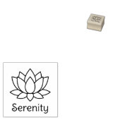 Lotus Flower Custom Text 1x1 Rubberstempel (Gestempeld)