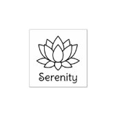 Lotus Flower Custom Text 1x1 Rubberstempel (Afrduk)