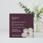Lotus Flower Dark Paars Square Invitations Kaart (Staand voorkant)