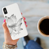 Lotus Flower Design Yoga Meditation Lovers B&W Case-Mate iPhone Case