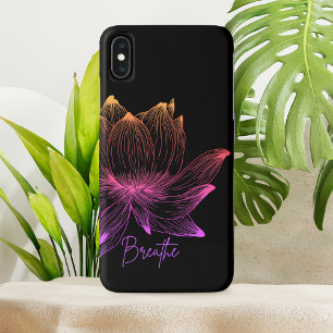 Lotus Flower Design Yoga Meditation Lovers Black Case-Mate iPhone Case
