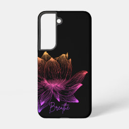 Lotus Flower Design Yoga Meditation Lovers Black Samsung Galaxy Hoesje