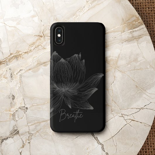 Lotus Flower Design Yoga Meditation Lovers Grey Case-Mate iPhone Case