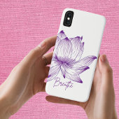 Lotus Flower Design Yoga Meditation Lovers Paars Case-Mate iPhone Case